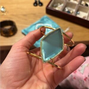 Kendra Scott Gold Bracelet with Blue Stone